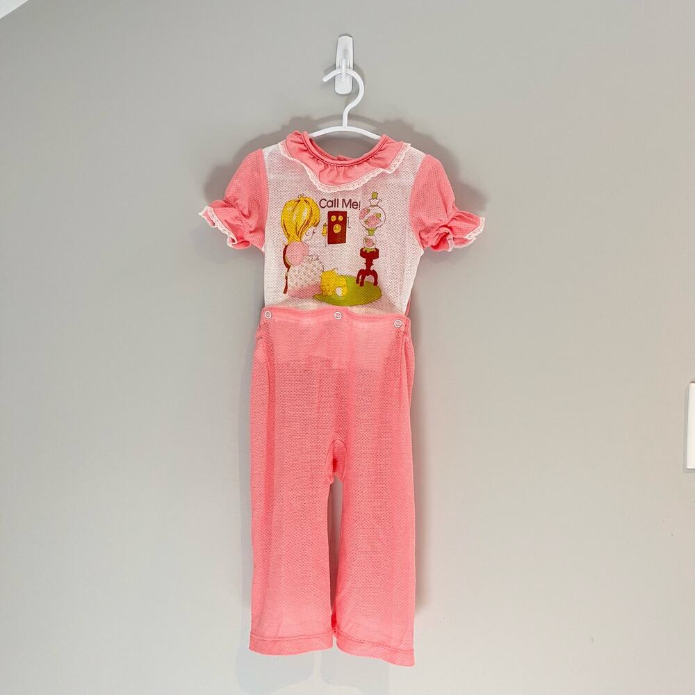 Vintage Carter's Pink Call Me Pajama Set 2T